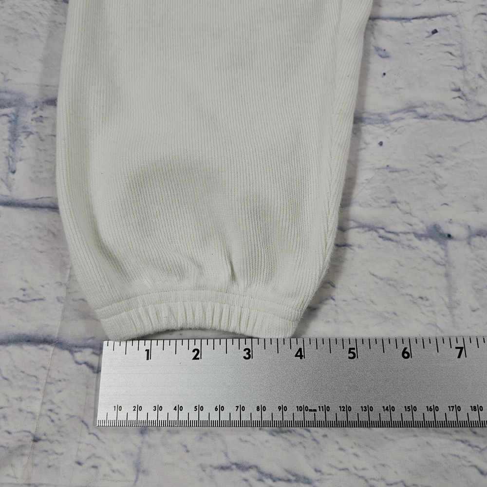 Adidas Joggers Women XS Off-White Ribbed Knit Elastic Waist Sweatpants Sporty - Picture 5 of 14